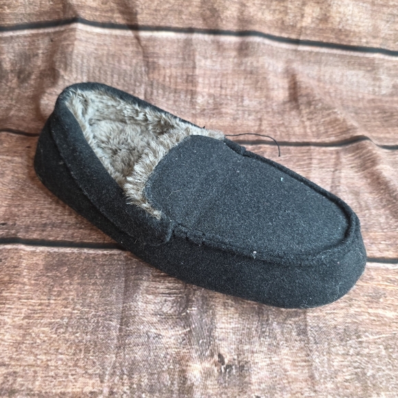 Goodfellow & Co Black Faux Fur Lined Loafer Slippers Size M 9/10 NWT BH - Picture 3 of 7